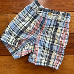 Janie and Jack Linen Plaid Shorts